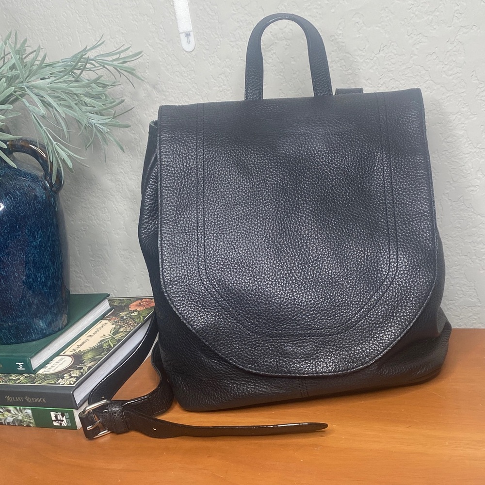 Sanctuary Black Pebbled Leather Backpack